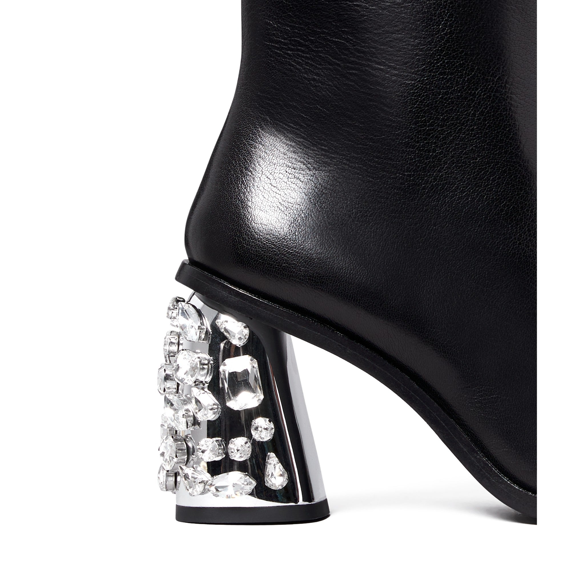Women Sculpted Heel Embelished Ankle Boot 98Mm - Perfect Black / Crystal