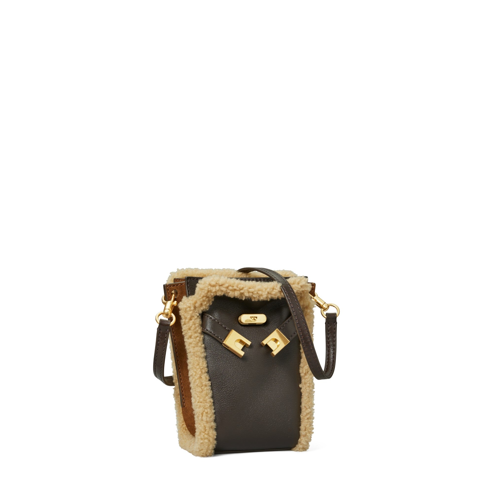 Women Lee Radziwill Shearling Petite Bucket Bag - Chocolate Liquor