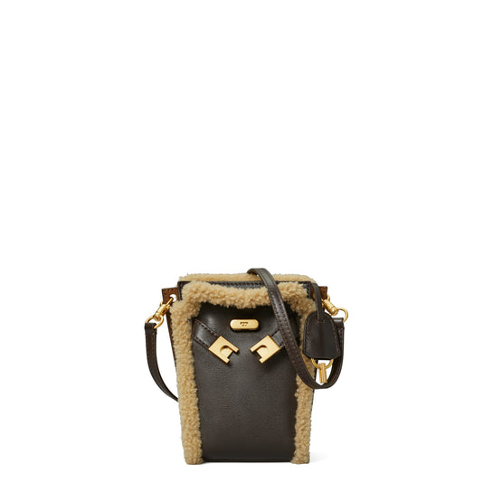 Women Lee Radziwill Shearling Petite Bucket Bag - Chocolate Liquor