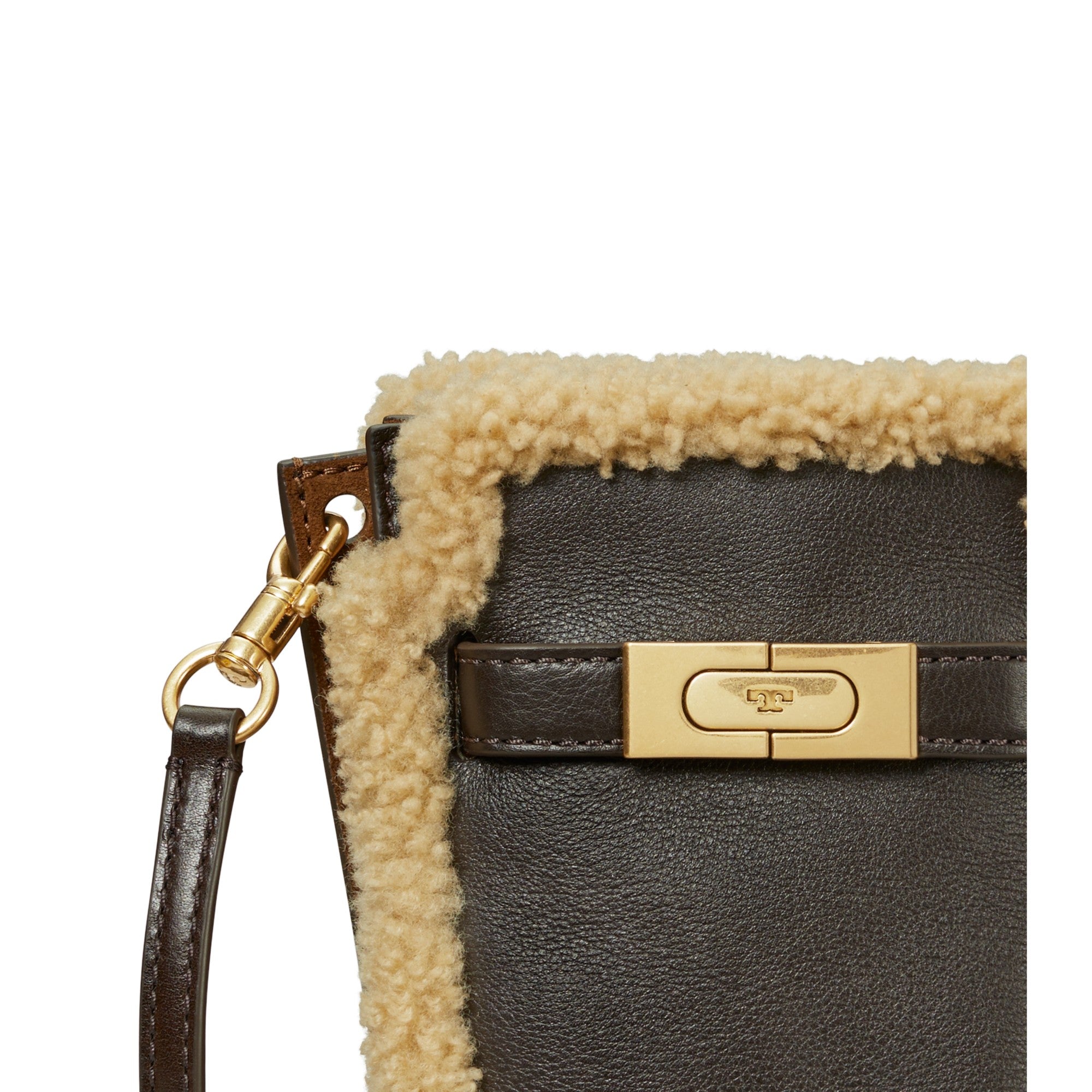 Women Lee Radziwill Shearling Petite Bucket Bag - Chocolate Liquor