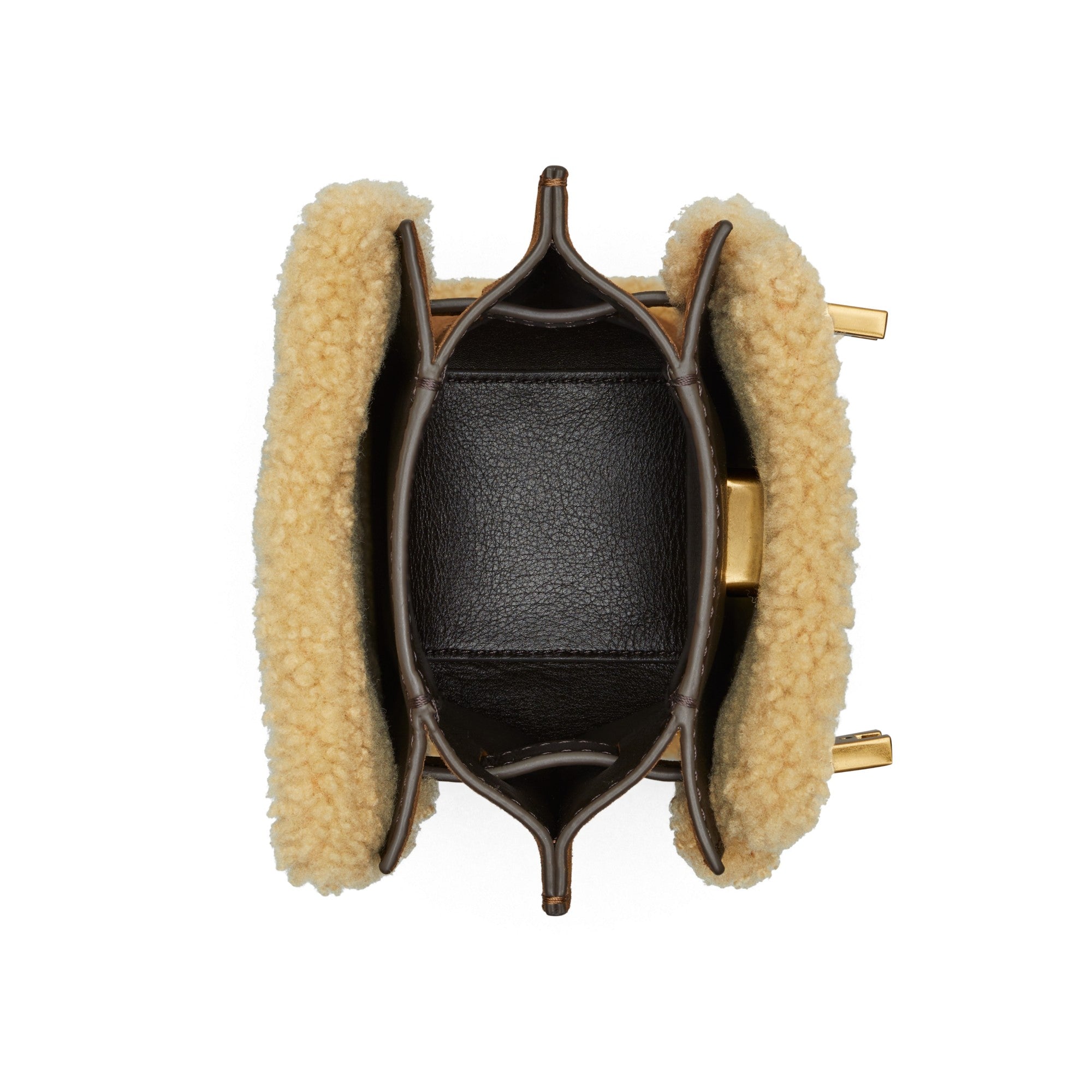 Women Lee Radziwill Shearling Petite Bucket Bag - Chocolate Liquor