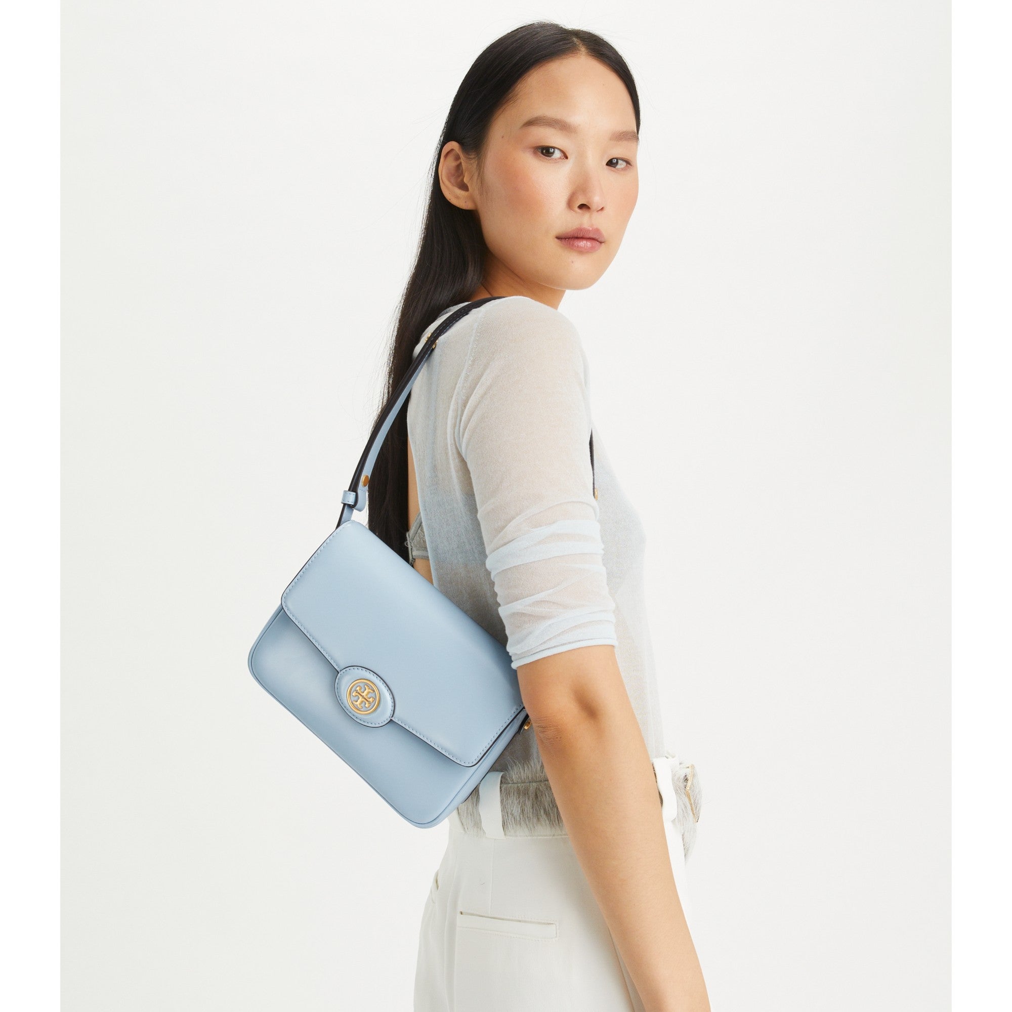 Women Robinson Spazzolato Convertible Shoulder Bag - Pale Blue