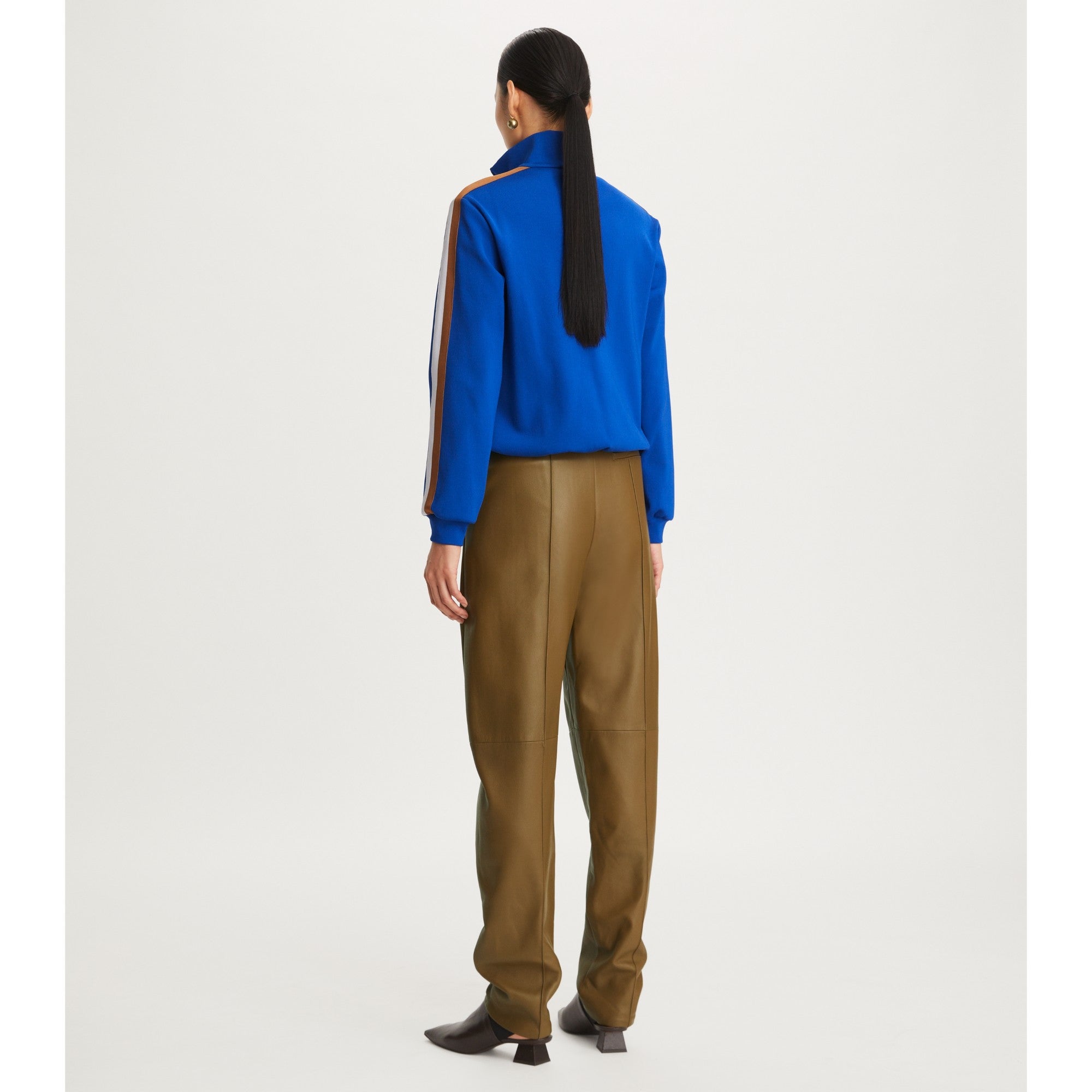 Women Knit Quarter Zip - Blue Lapis