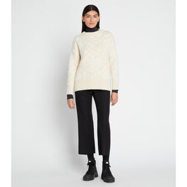 Women Merino Felted T-Monogram Sweater - Cream T Monogram Jumbo Sport