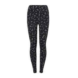 Women Weightless Reflective Print Legging - Black And French Cream Matchsticks
