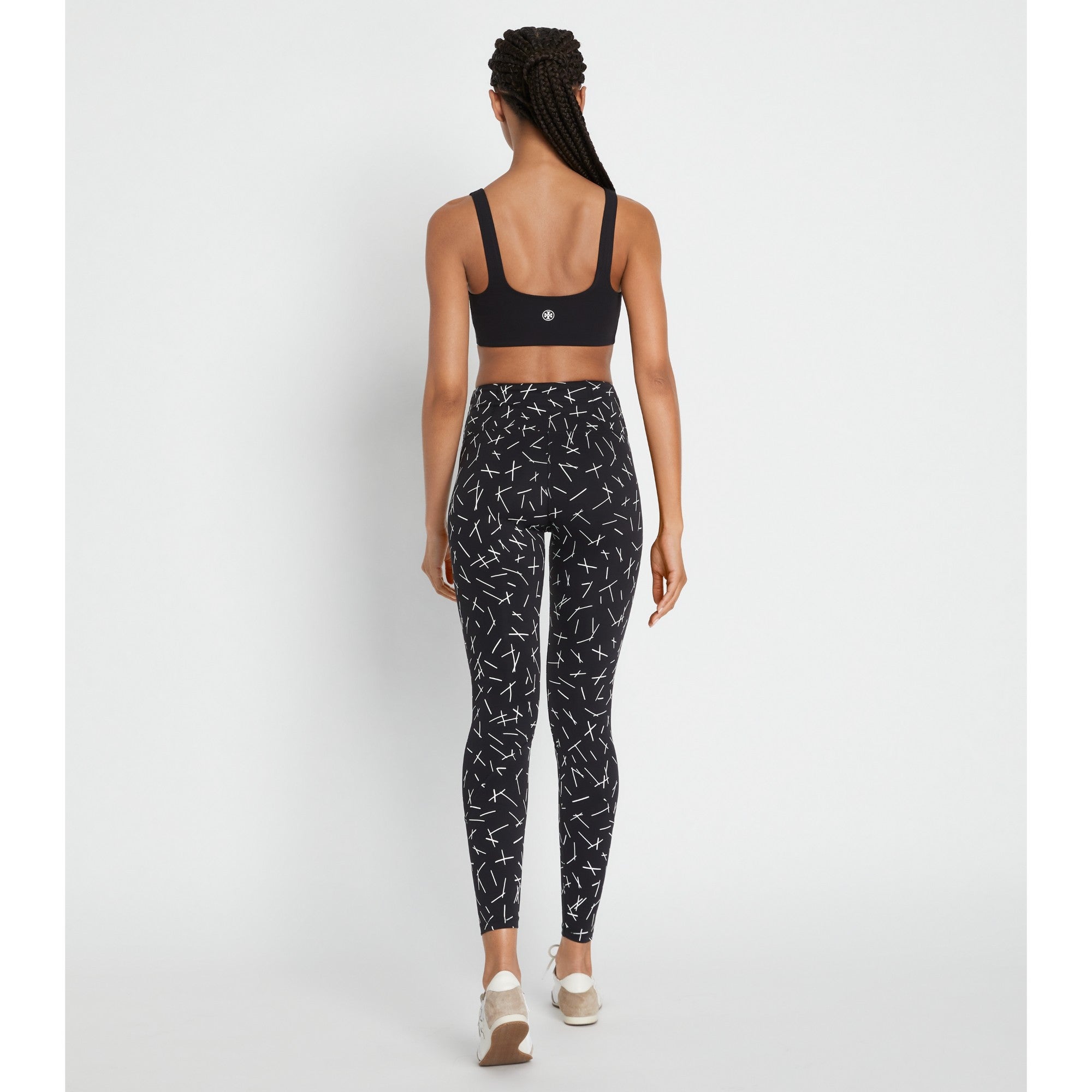 Women Weightless Reflective Print Legging - Black And French Cream Matchsticks