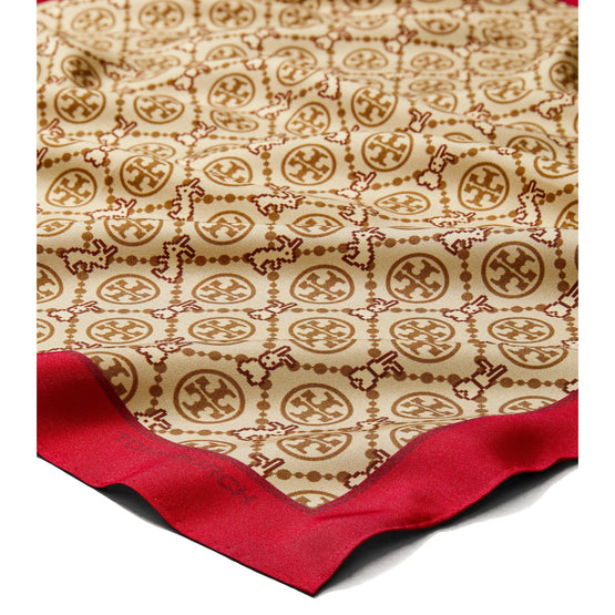 Women T Monogram Reva The Rabbit Neckerchief - Rambutan