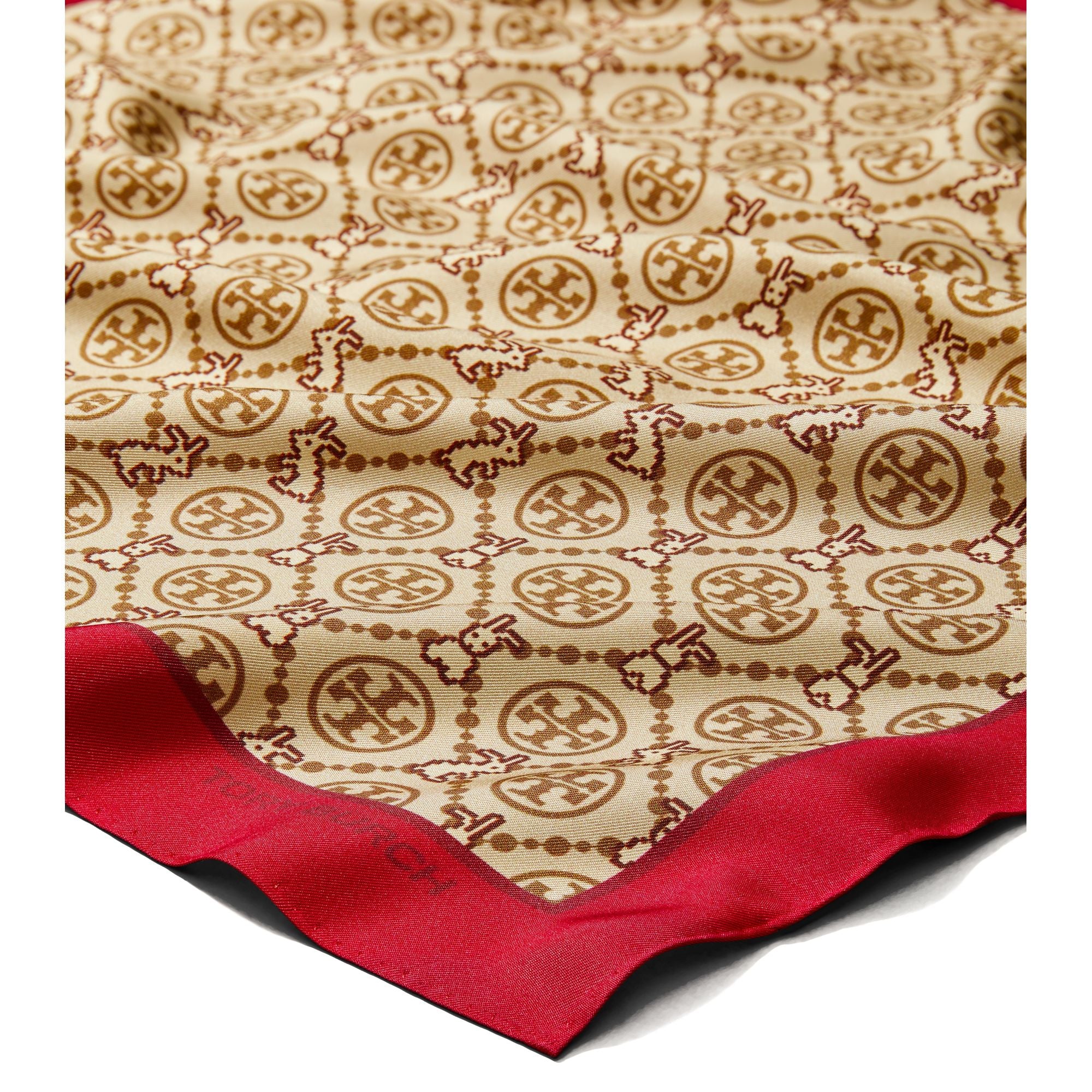 Women T Monogram Reva The Rabbit Neckerchief - Rambutan