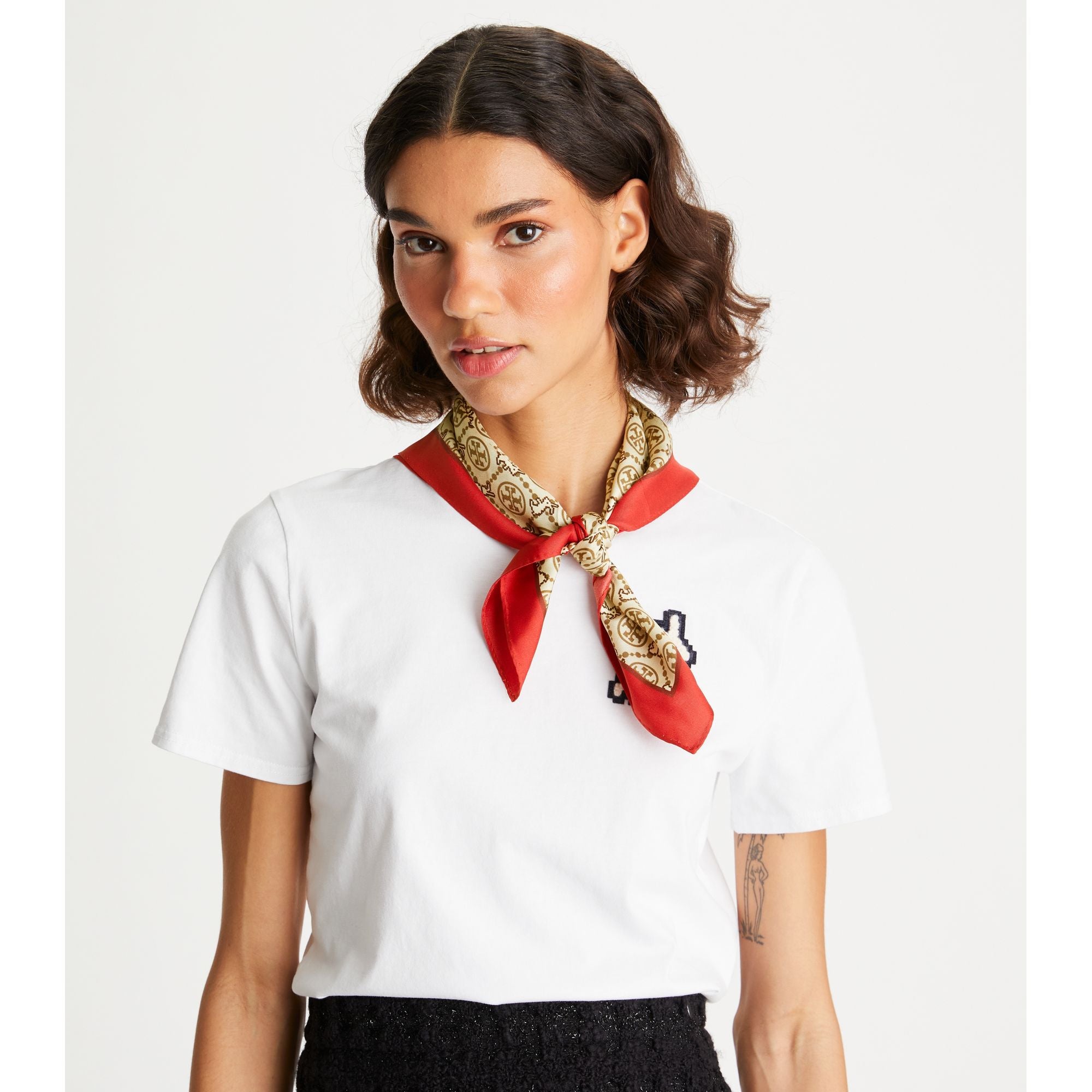 Women T Monogram Reva The Rabbit Neckerchief - Rambutan