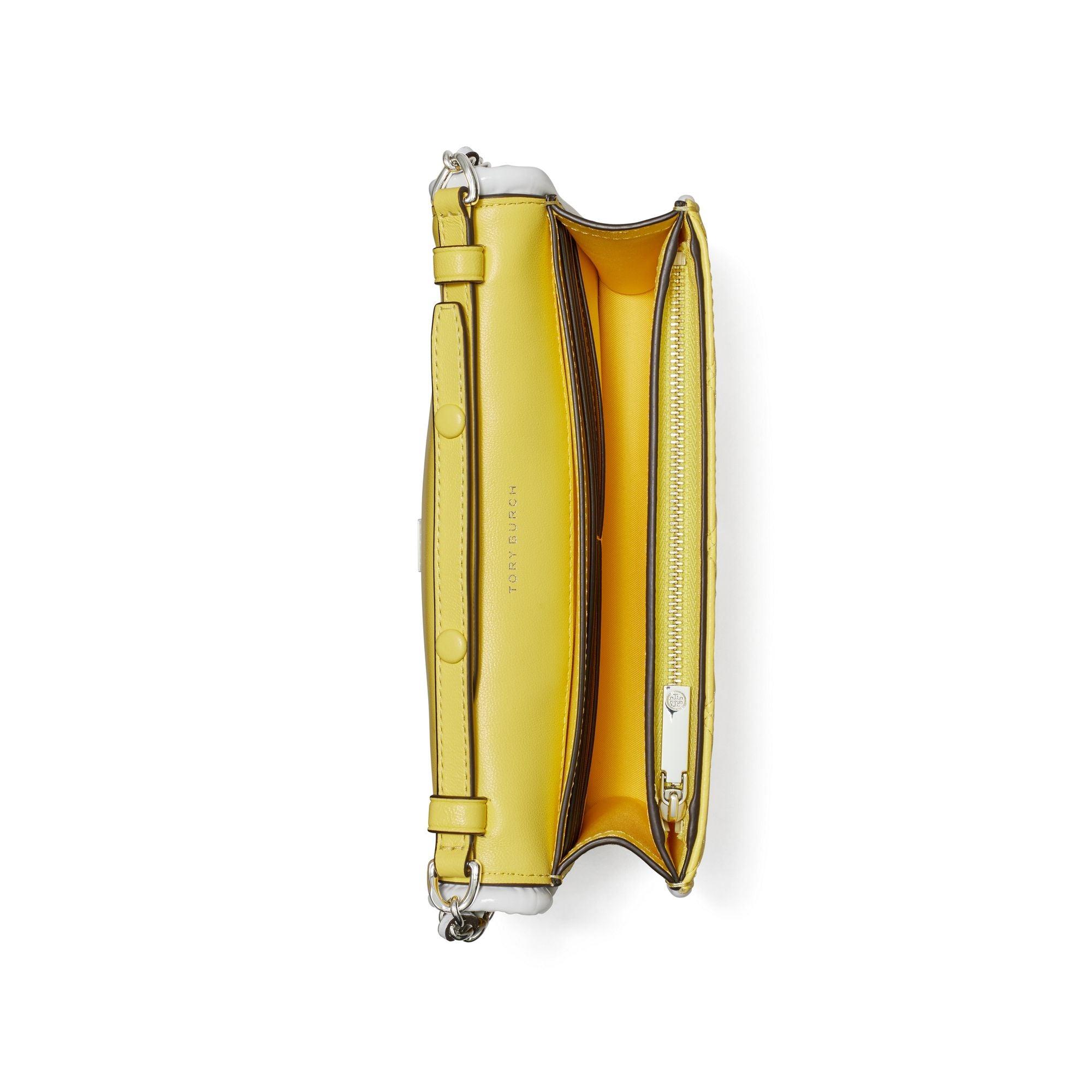 Women Fleming Soft Patent Border Chain Wallet - Vintage Lemon