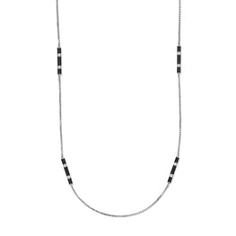 Women Long Kira Enamel Necklace - Black Multi