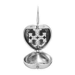 Women Heart Locket Earring - Antique Pewter