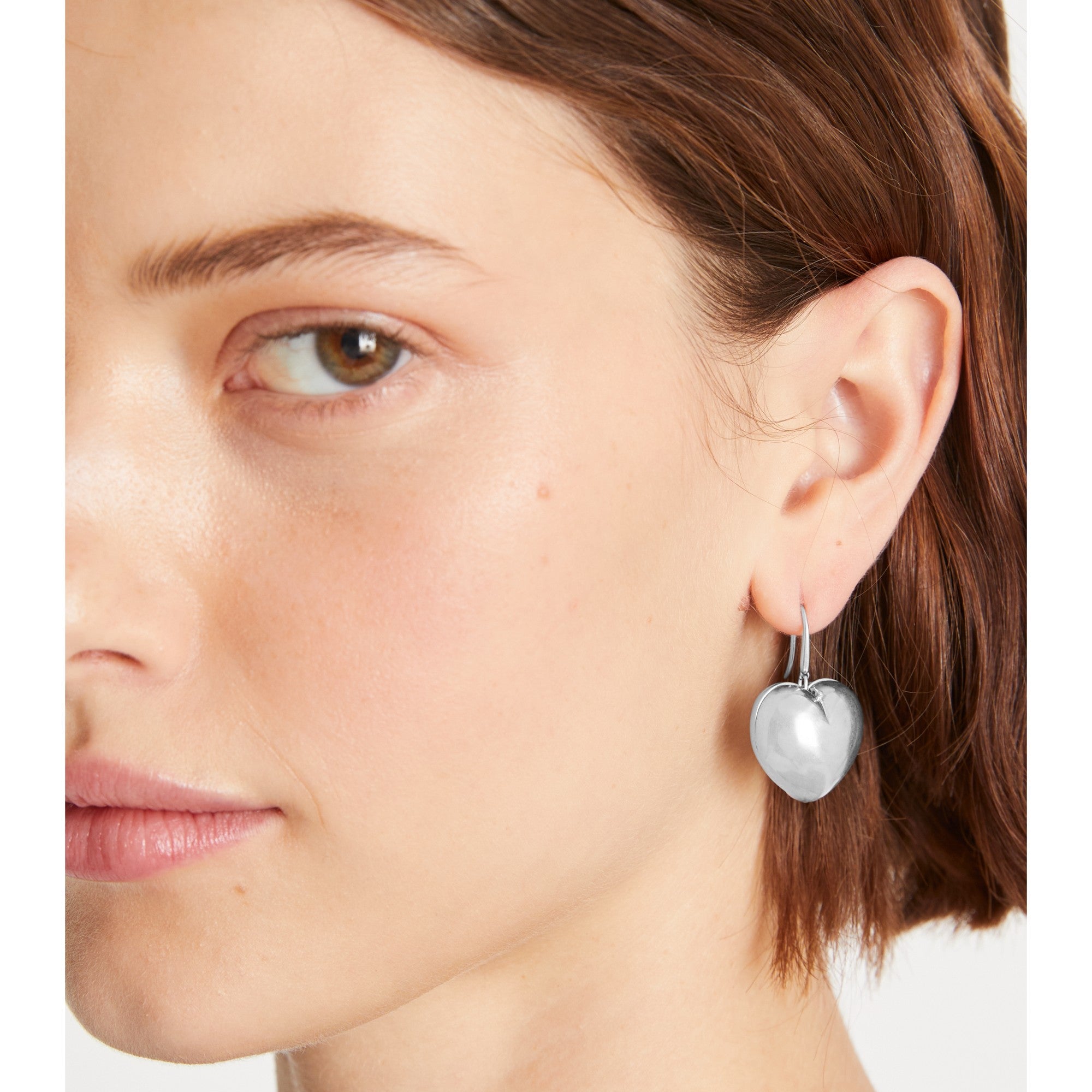 Women Heart Locket Earring - Antique Pewter