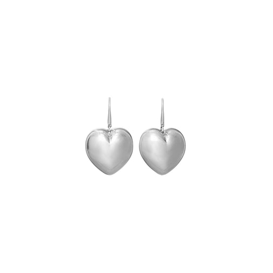 Women Heart Locket Earring - Antique Pewter