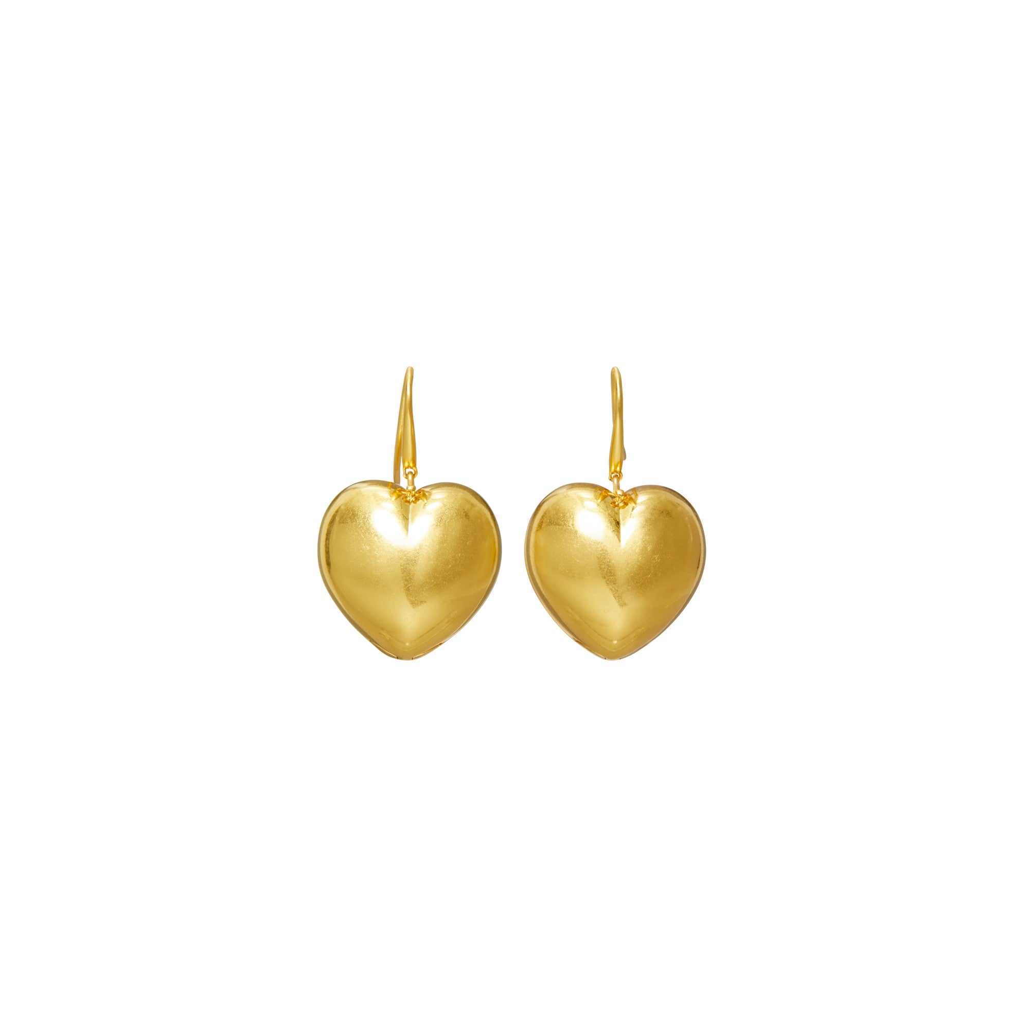 Women Heart Locket Earring - Rolled Brass