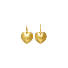 Women Heart Locket Earring - Rolled Brass