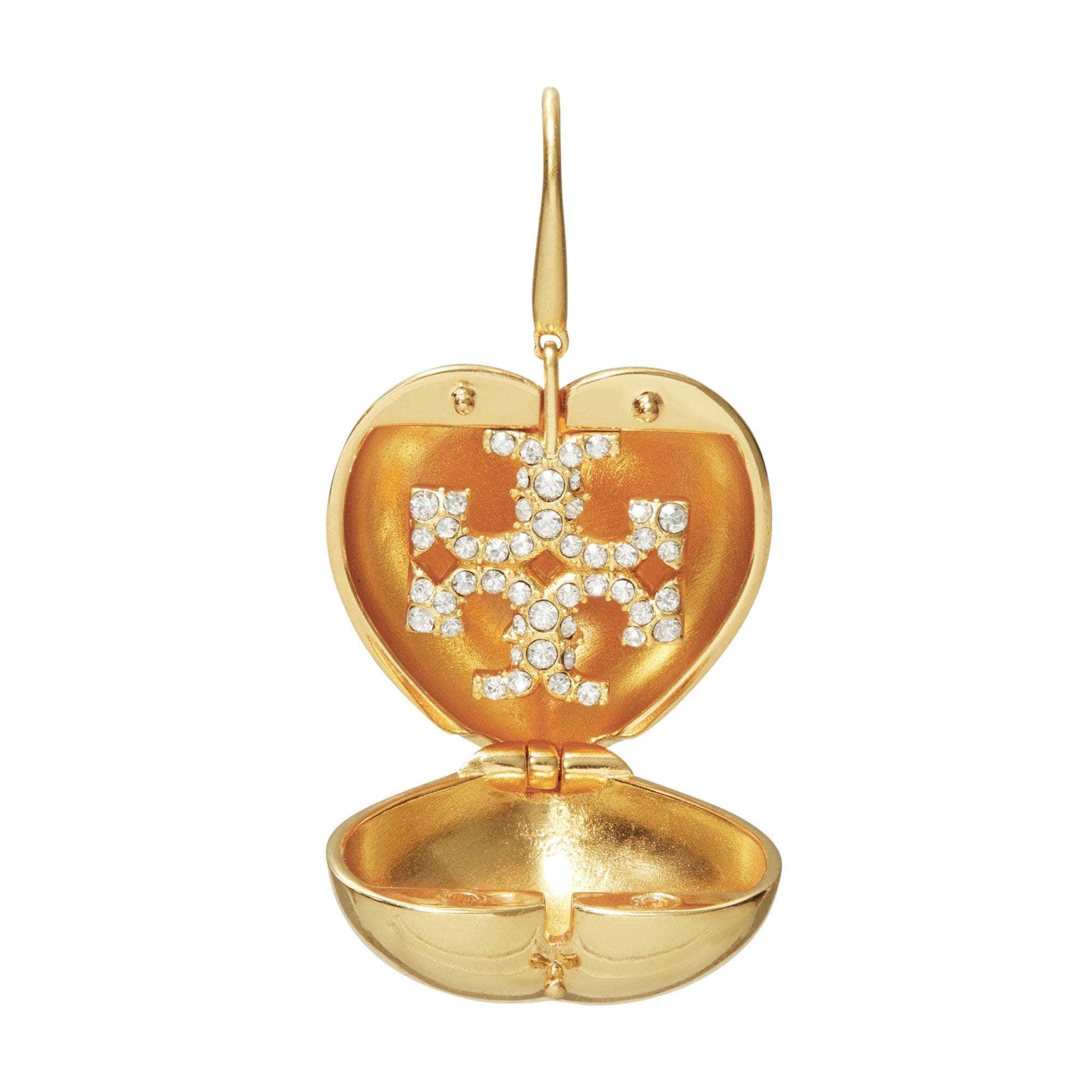 Women Heart Locket Earring - Rolled Brass