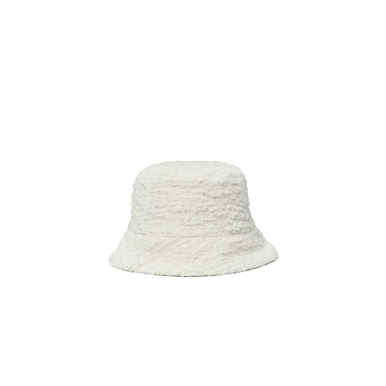 Women Boucle Short Brim Bucket Hat - Cream