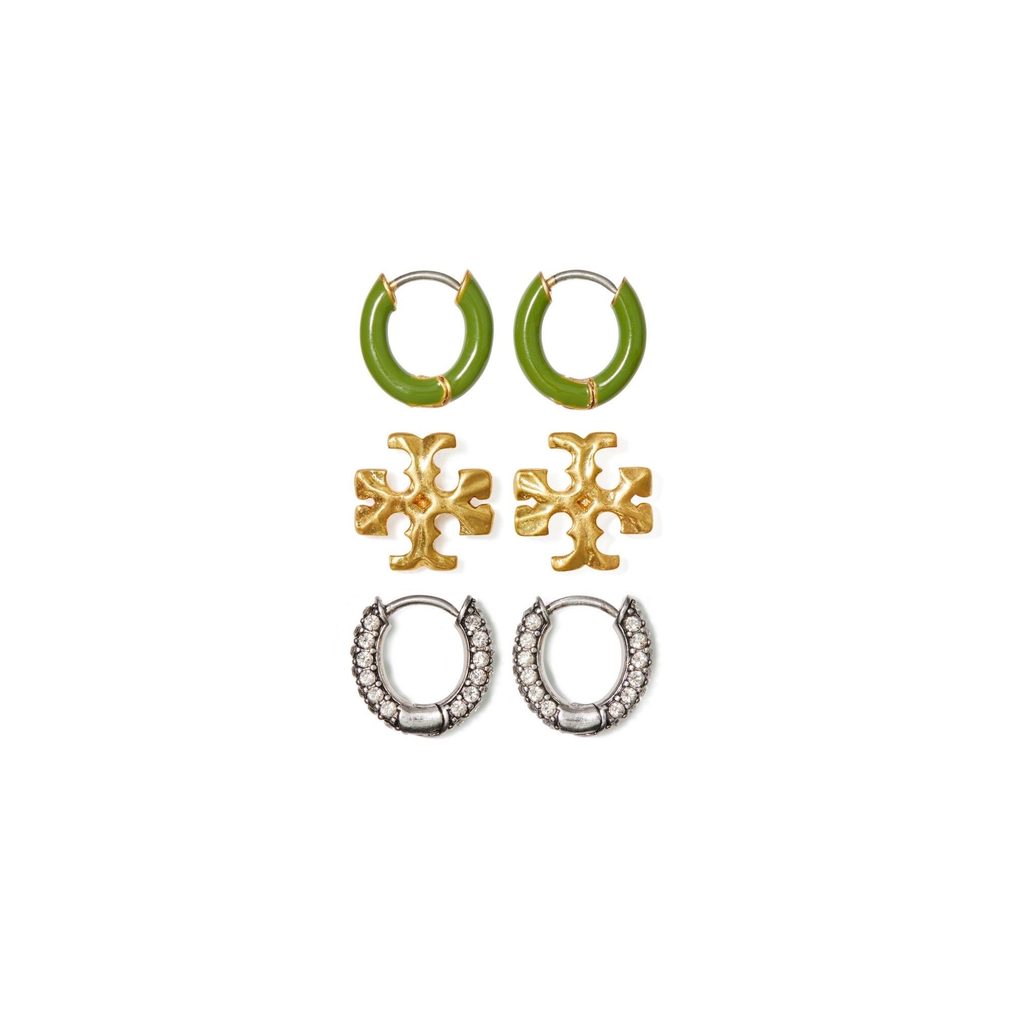 Women Roxanne Earring Gift Set - Rolled Tory Gold/Antique Pewter