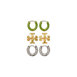 Women Roxanne Earring Gift Set - Rolled Tory Gold/Antique Pewter