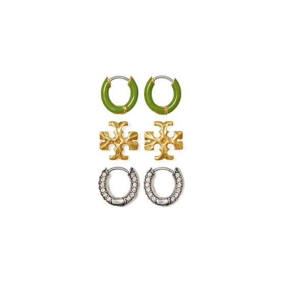 Women Roxanne Earring Gift Set - Rolled Tory Gold/Antique Pewter