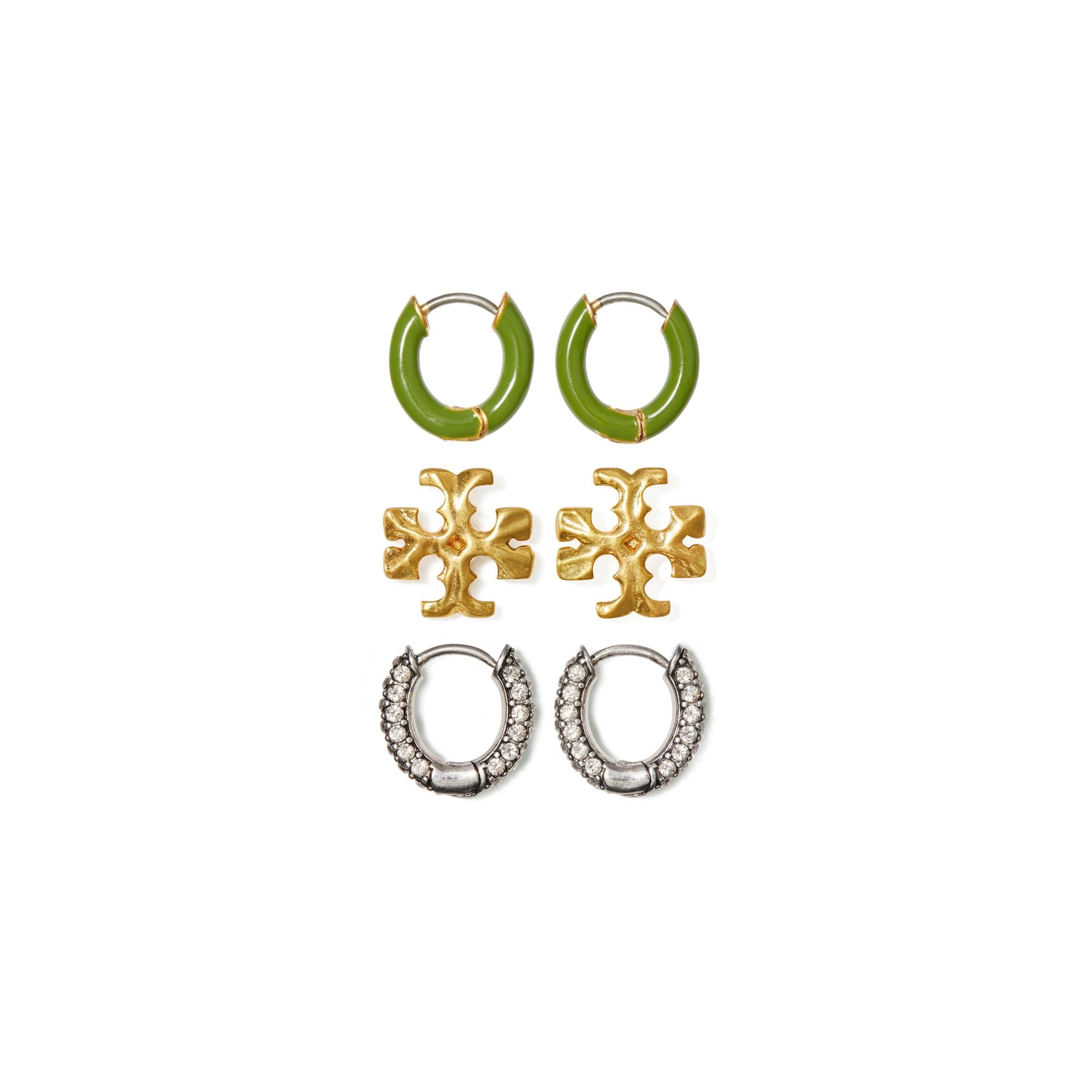 Women Roxanne Earring Gift Set - Rolled Tory Gold/Antique Pewter