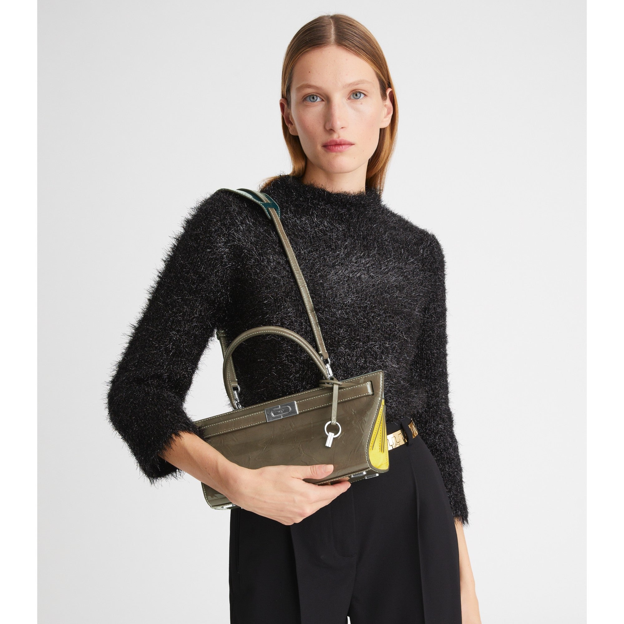 Women Lee Radziwill Patent Cat Eye Bag - Smoke Gray