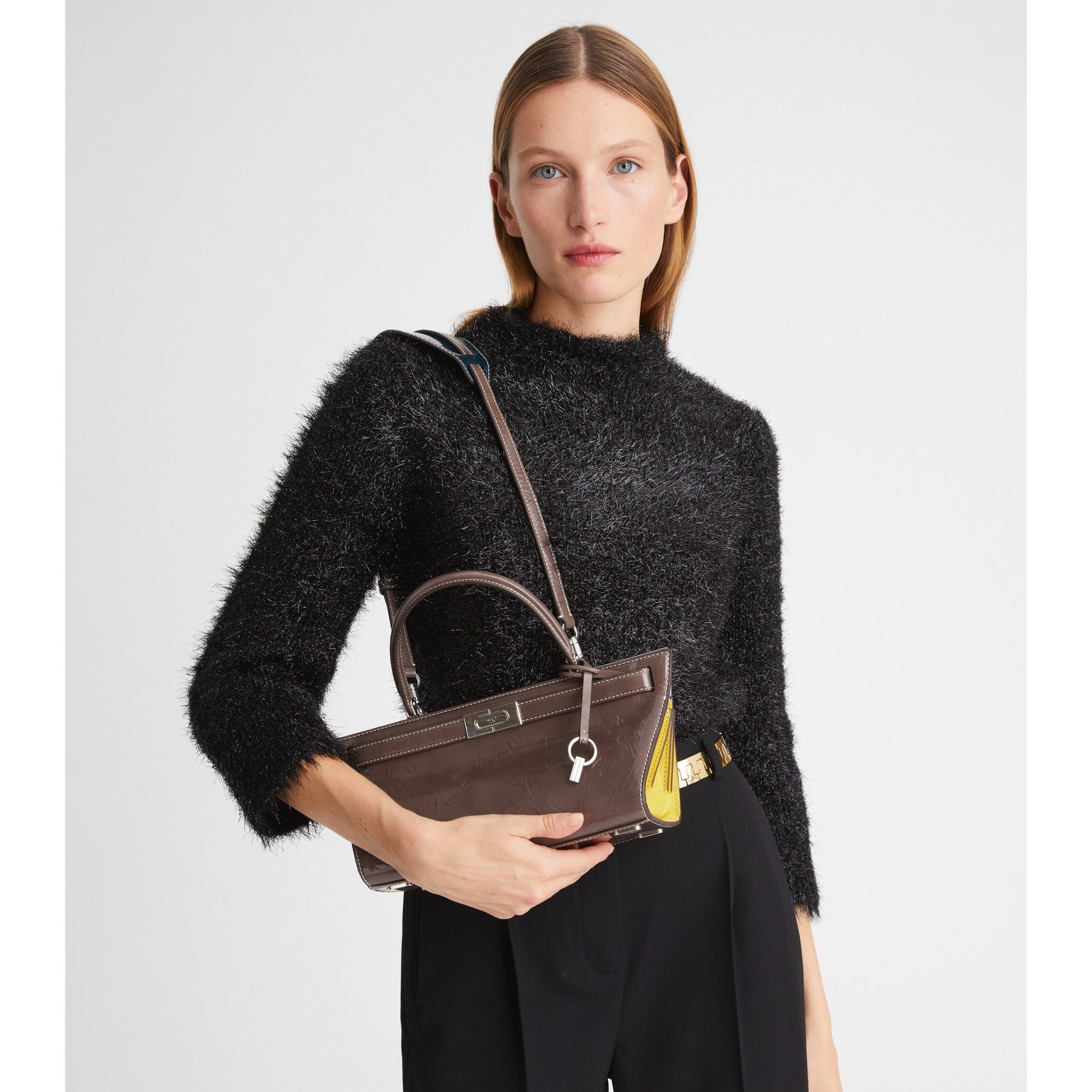 Women Lee Radziwill Patent Cat Eye Bag - Smoke Gray