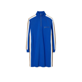 Women Knit Quarter Zip Dress - Blue Lapis