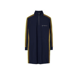 Women Knit Quarter Zip Dress - Tory Navy
