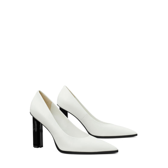 Women T Stamp Pump 100Mm - Gardenia / Perfect Black