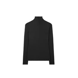 Women Long Sleeve Jersey Top - Black