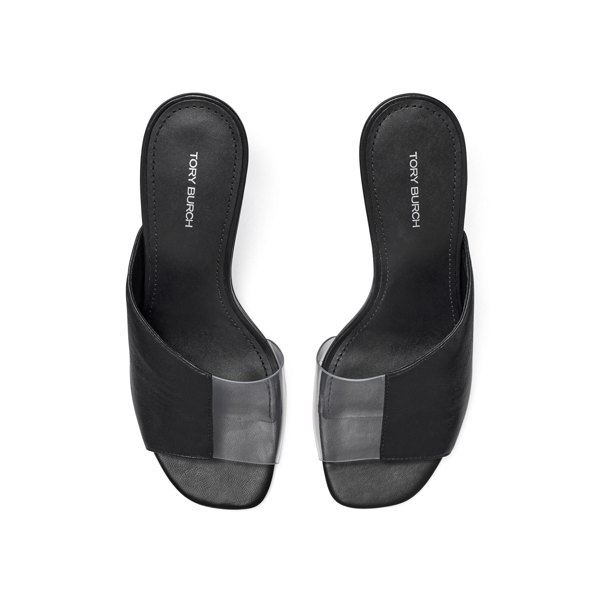 Women Asymmetrical Heeled Mule Sandal 80Mm - Perfect Black