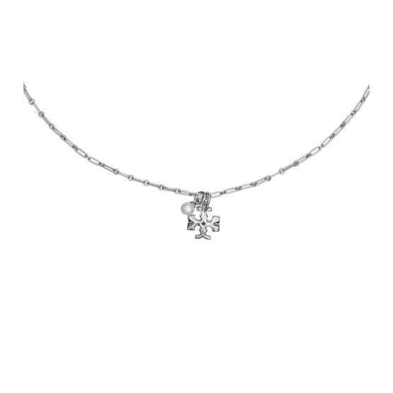 Women Thin Roxanne Pendant Necklace - Tory Silver / Cream