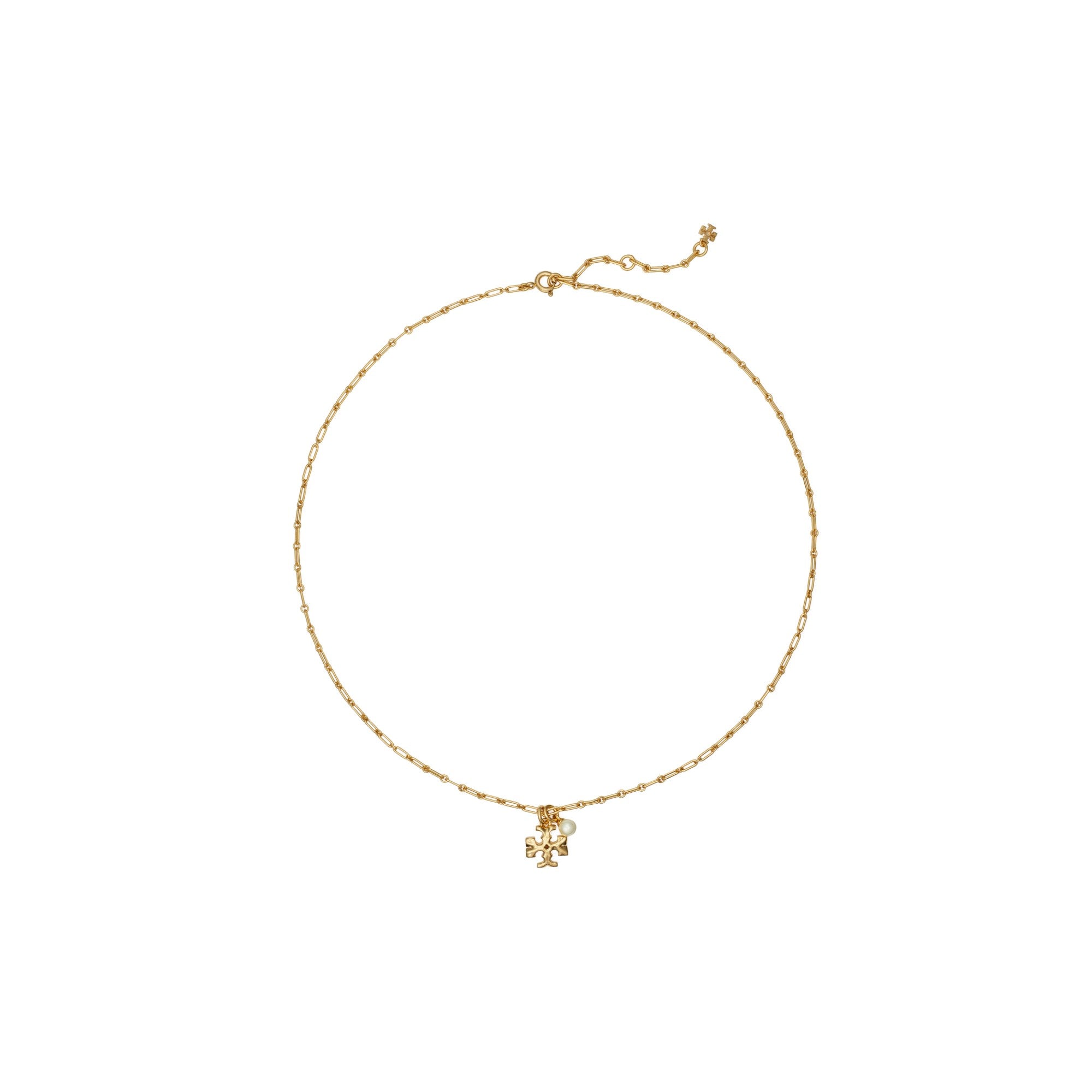 Women Thin Roxanne Pendant Necklace - Tory Gold / Cream