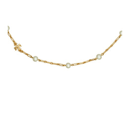 Women Thin Roxanne Chain Necklace - Tory Gold / Cream