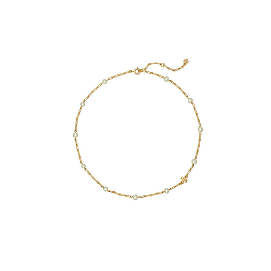 Women Thin Roxanne Chain Necklace - Tory Gold / Cream
