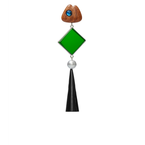 Women Geo Fish Earring - Tory Silver/Multi