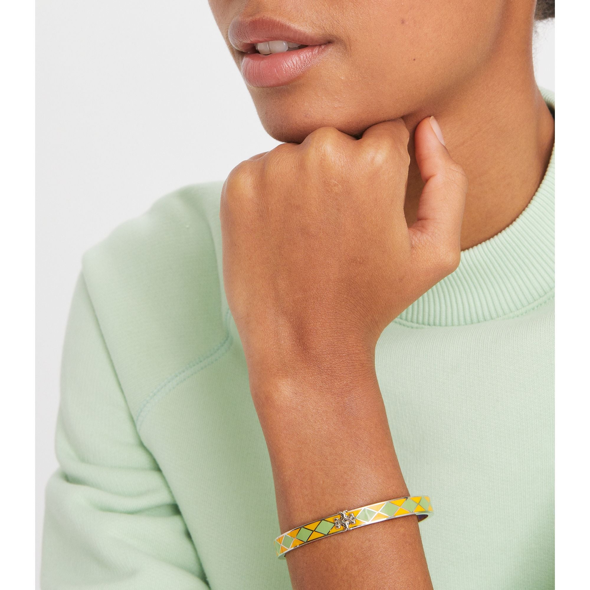 Women Kira Enamel 7Mm Bracelet - Tory Silver / Freesia / Foliage