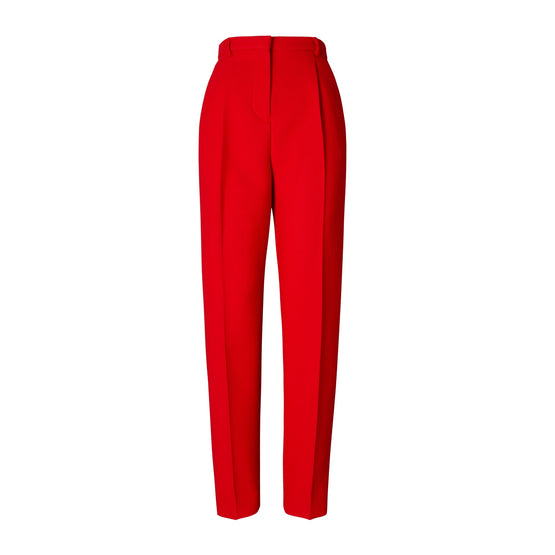 Women Double-Faced Wool Pant - Radiant Red