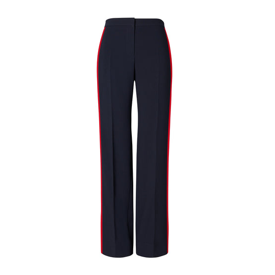 Women Wool Scuba Track Pant - Dark Navy / Radiant Red