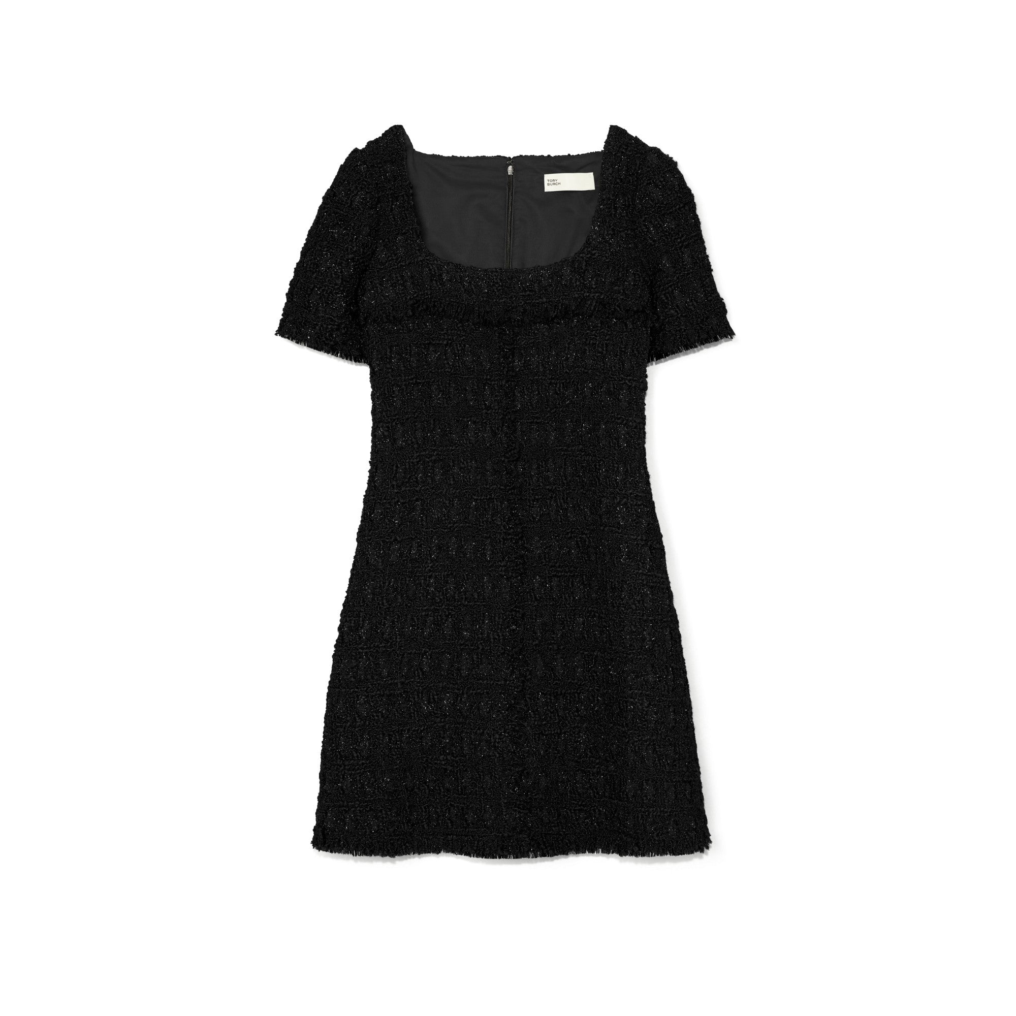 Women Tinsel Tweed Mini Dress - Black