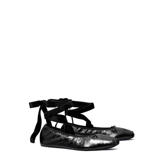 Women Ankle Wrap Ballerina - Perfect Black