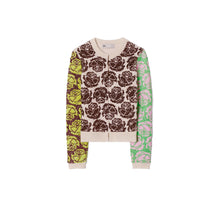 Women Sequined Rose Cardigan - Light Custard