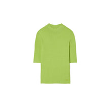 Women Ribbed Short-Sleeve Mockneck - Light Kiwi