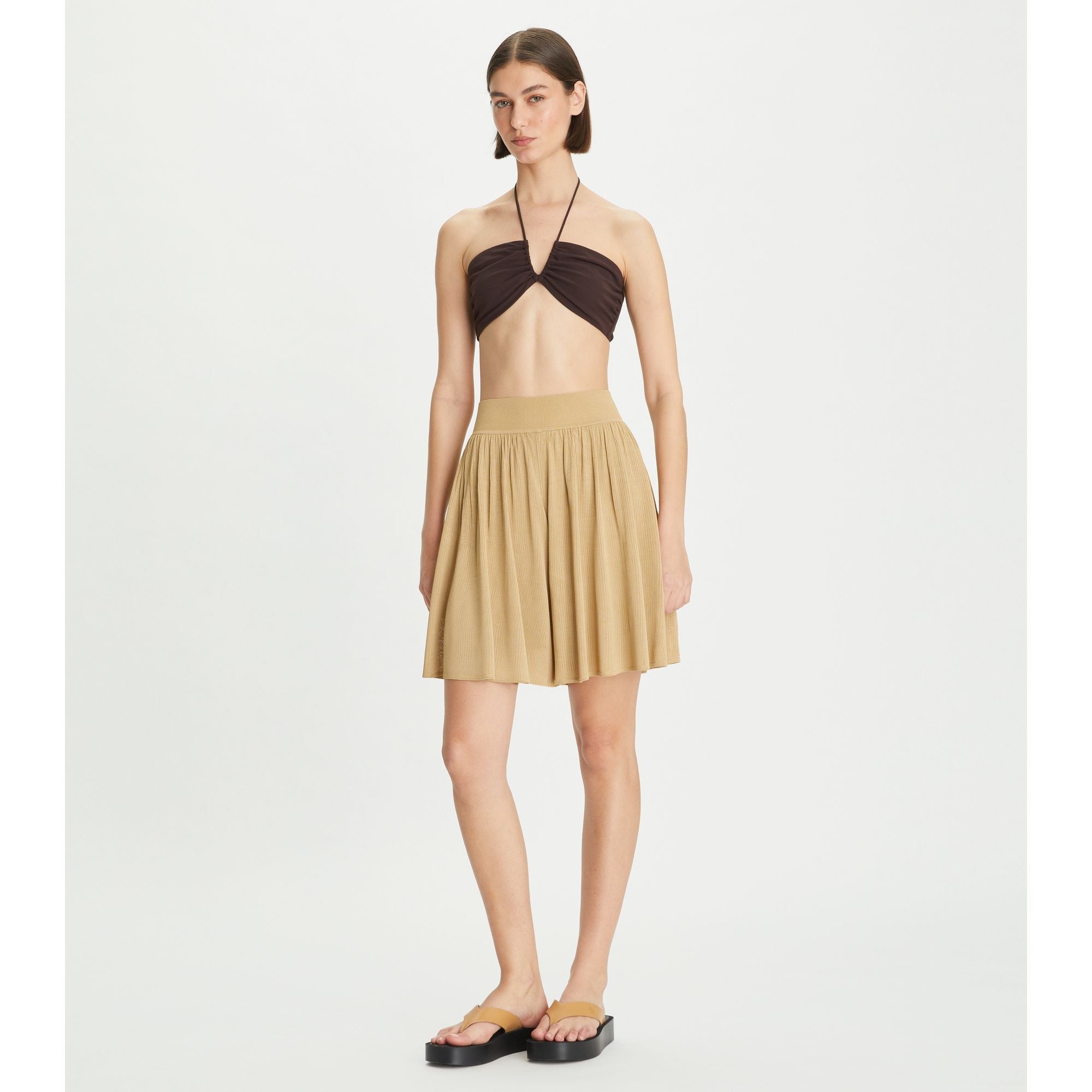 Women Viscose Knit Short - Wheat