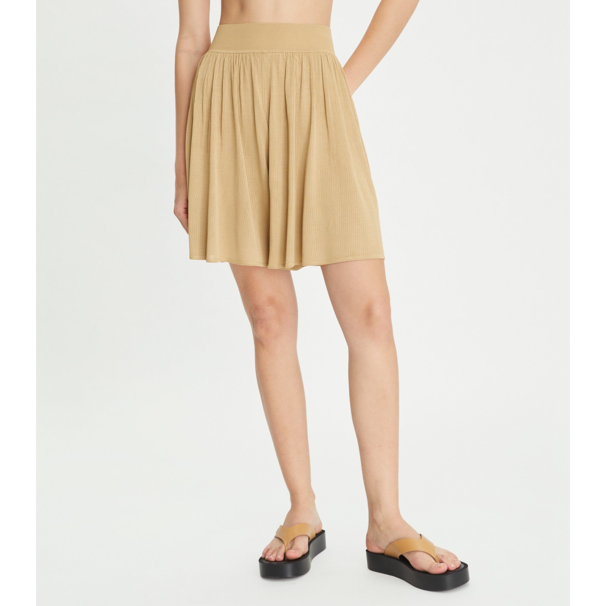 Women Viscose Knit Short - Wheat