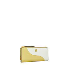 Women Robinson Spazzolato Color-Block Zip Slim Wallet - Optic White / Carambola