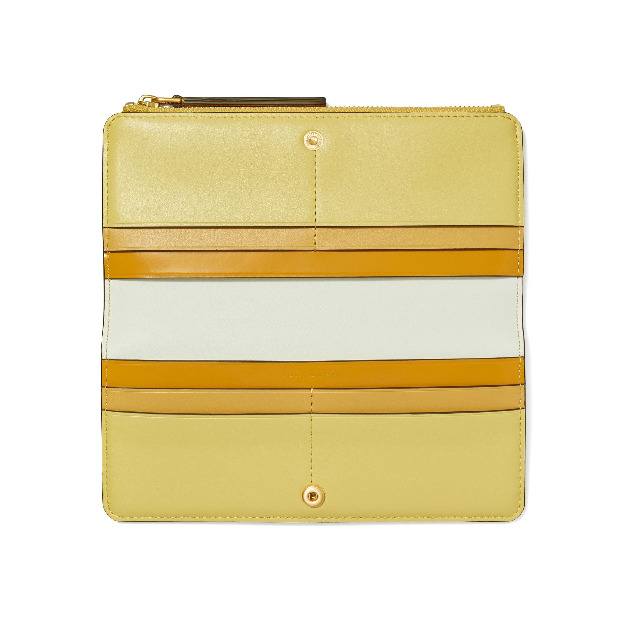Women Robinson Spazzolato Color-Block Zip Slim Wallet - Optic White / Carambola