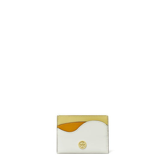 Women Robinson Spazzolato Color-Block Card Case - Optic White / Carambola